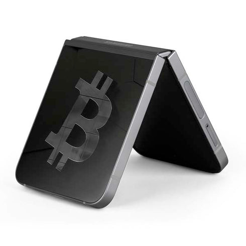Bitcoin Textured Logo Galaxy Z Flip6 Skin